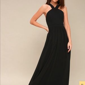 Lulus Air Of Romance Maxi Dress in Black